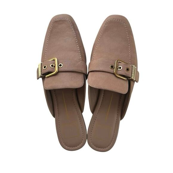 Dolce Vita Shoes - Dolce Vita Brown Leather Santel Mules with Gold Buckle - NWOT - Size 9.5